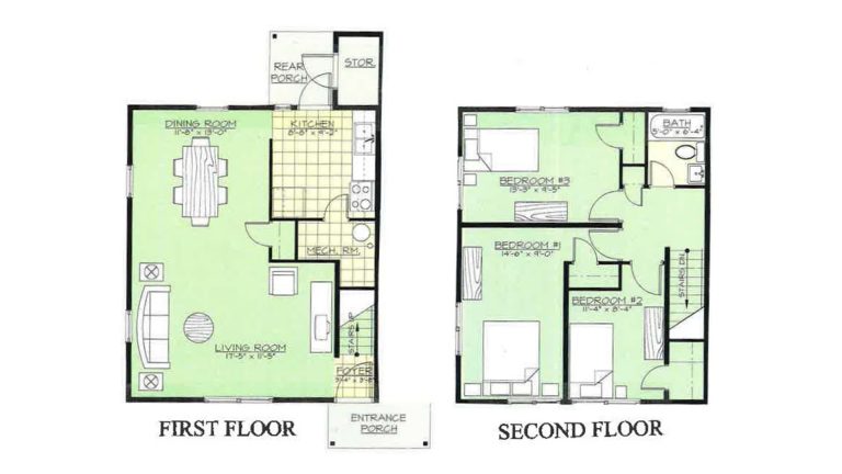 3Bed/1 Bath Townhome 1108sf